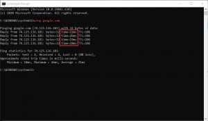 Ping from the Command Prompt in Windows 10